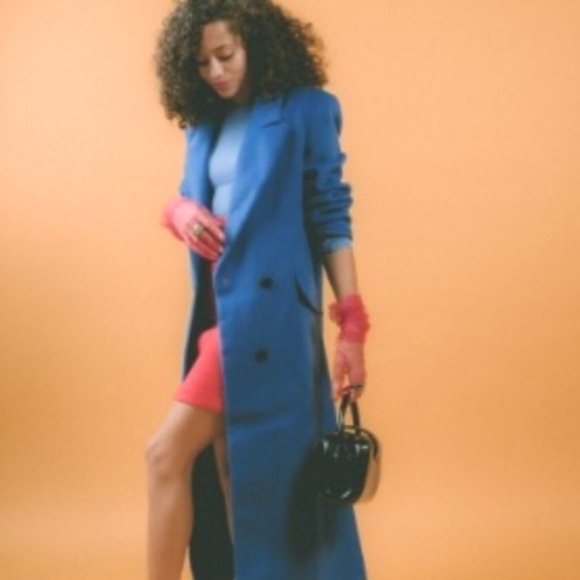 ASOS DESIGN smart dad coat in cobalt 2 XS NEW oversized - Picture 4 of 15